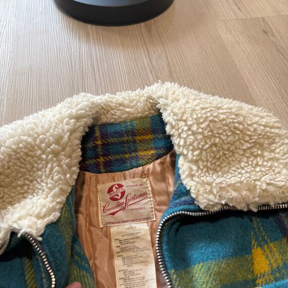 Women's Vintage 1940's Canadian Sportswear Silpit Blue Wool Lined Jacket Sz 10 - Picture 5 of 11